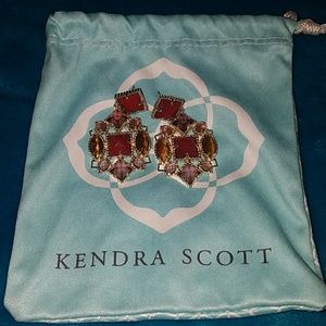 Kendra Scott Gold/Red/Purple/Brown Earrings